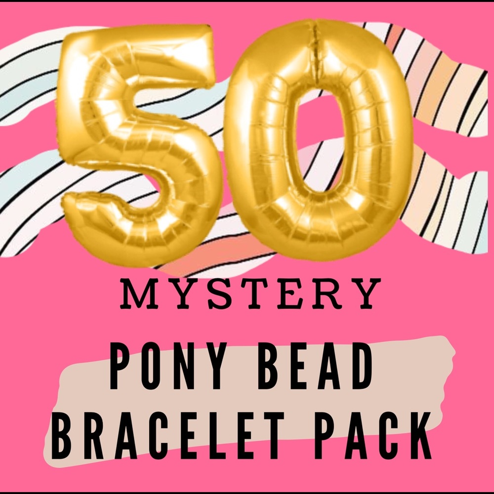 ☆MYSTERY PONY BEAD BRACELET PACK (50 TOTAL)☆